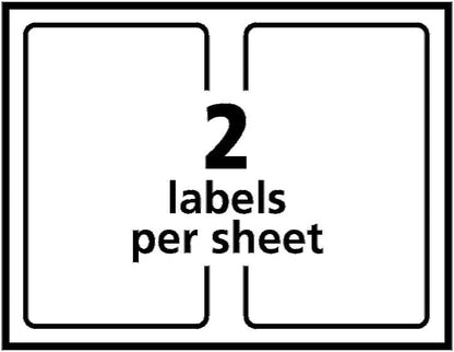Avery Half-Sheet Printable Shipping Labels, 5.5" x 8.5" Customizable Stickers, White, 200 Blank Mailing Labels, Great for Mailing, Shipping, Organizing, and More (5126)