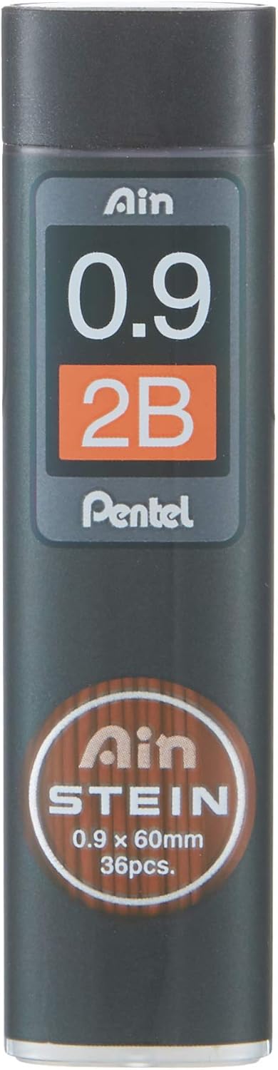 Pentel Ain Stein Mechanical Pencil Lead, 0.9mm B, 36 Leads (C279-B)