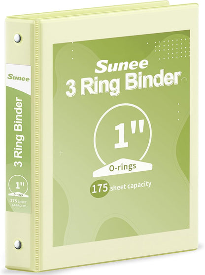 SUNEE 3 Ring Binder 3 Inch 1 Pack, Clear View Binder Three Ring PVC-Free (Fit 8.5x11 Inches) for School or Office Supplies, Pink