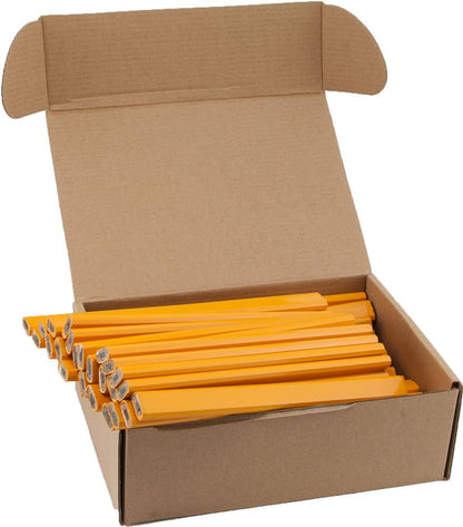 GRAPHITE Hard Lead Carpenter Pencils Bulk - (1) Pack of 12 Pieces Lumber Wooden Pencil #2 (HB) - Red