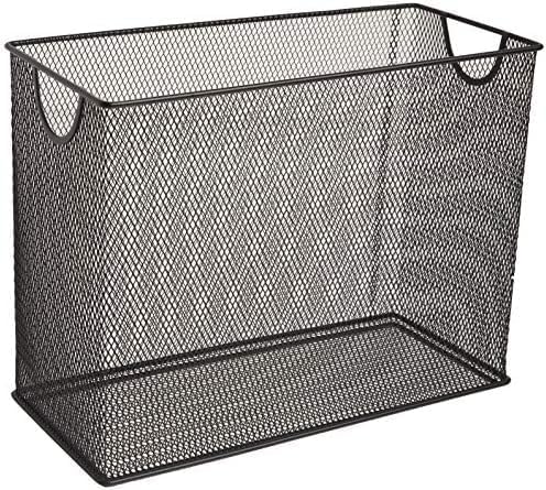 U Brands Desktop Hanging File Organizer, Black Mesh Metal, Letter Size, Steel Wire Document & Folder Organizer for Office Desk, Home, Classroom