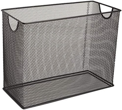 U Brands Desktop Hanging File Organizer, Black Mesh Metal, Letter Size, Steel Wire Document & Folder Organizer for Office Desk, Home, Classroom