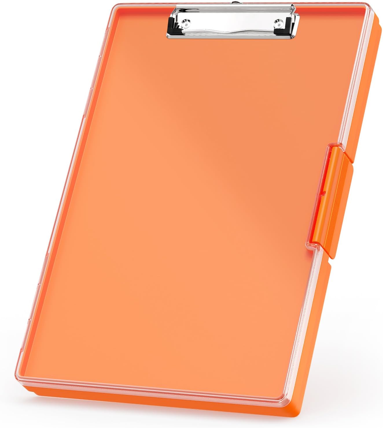 Rimilak Plastic Clipboard with Storage, Side Opening with 2 Compartment, Size 13.3 x 9.4 x 1.5 Heavy Duty High Capacity Nursing Box for Work School & Office Supplies, Black