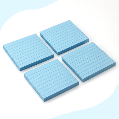Lined Sticky Notes 3x3 Sticky Notes with Lines Self-Stick Notes Bright Color 4 Pads 90 Sheets/Pad (Pastel)