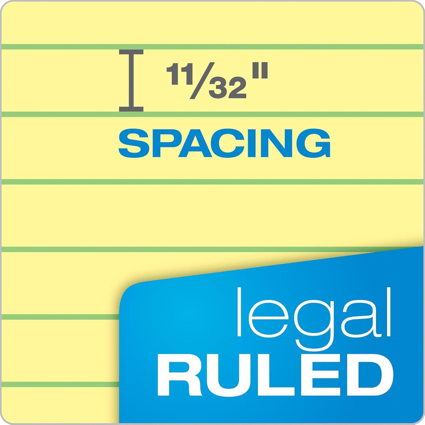 Esselte Corporation Perforated Pads,Legal,50 Sheets,8 1/2" x 11 3/4" ,4/Pack,Canary