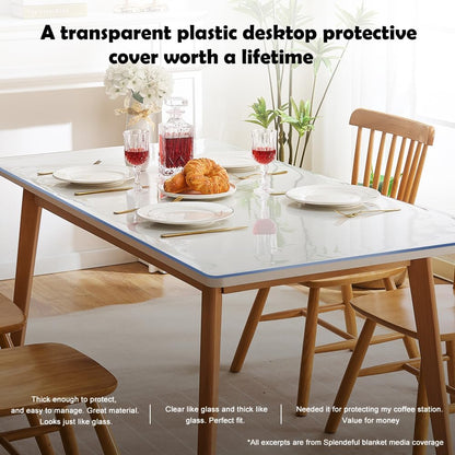 Transparent 14x24 in Small Office Desk Blotter Mat Clear Plastic Table Protector Cover Pad PVC Topper Surface Proection Mat Pad Anti Scratch Table Mat Glass End Table Protector Waterproof Easy Clean - Colors I