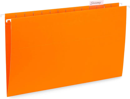 Blue Summit Supplies 50 Legal Size Hanging File Folders, 1/5 Cut Adjustable Tabs, 5 Tab Locations, Designed for Legal and Law Office File Organization, Standard Green, 50 Pack, Legal Size