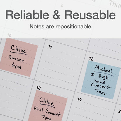 Redi-Tag Translucent Sticky Notes, Transparent Self-Stick Notes, 3" x 3", 4 Pads, 50 Notes Per Pad, 200 Sheets (1006596)