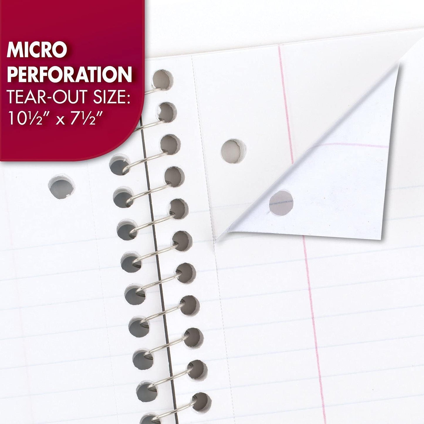 Mead Spiral Notebook, 1 Subject, Wide Ruled Paper, 7-1/2" x 10-1/2", 70 Sheets, Color Will Vary (05510)