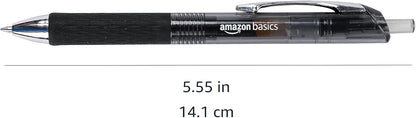 Amazon Basics Retractable Gel Pens, Fine Point 0.7mm, Smooth Writing, Assorted Colors, 12-Pack
