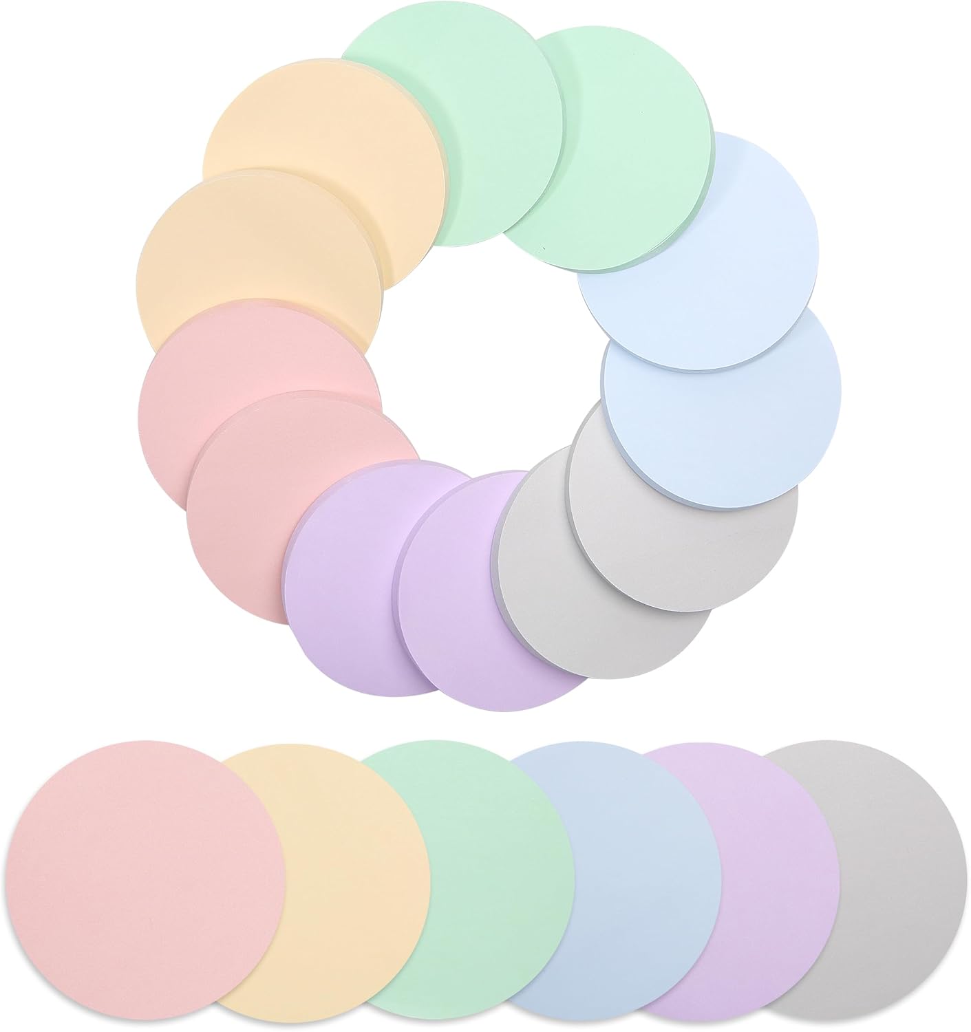 Mr. Pen- Round Sticky Notes, 2.8" Diameter, 12 Pads, 720 Sheets, Morandi Color, Sticky Notes Bulk, Self-Stick Note Pads, Perfect for Office, School, Home, Study & Organization
