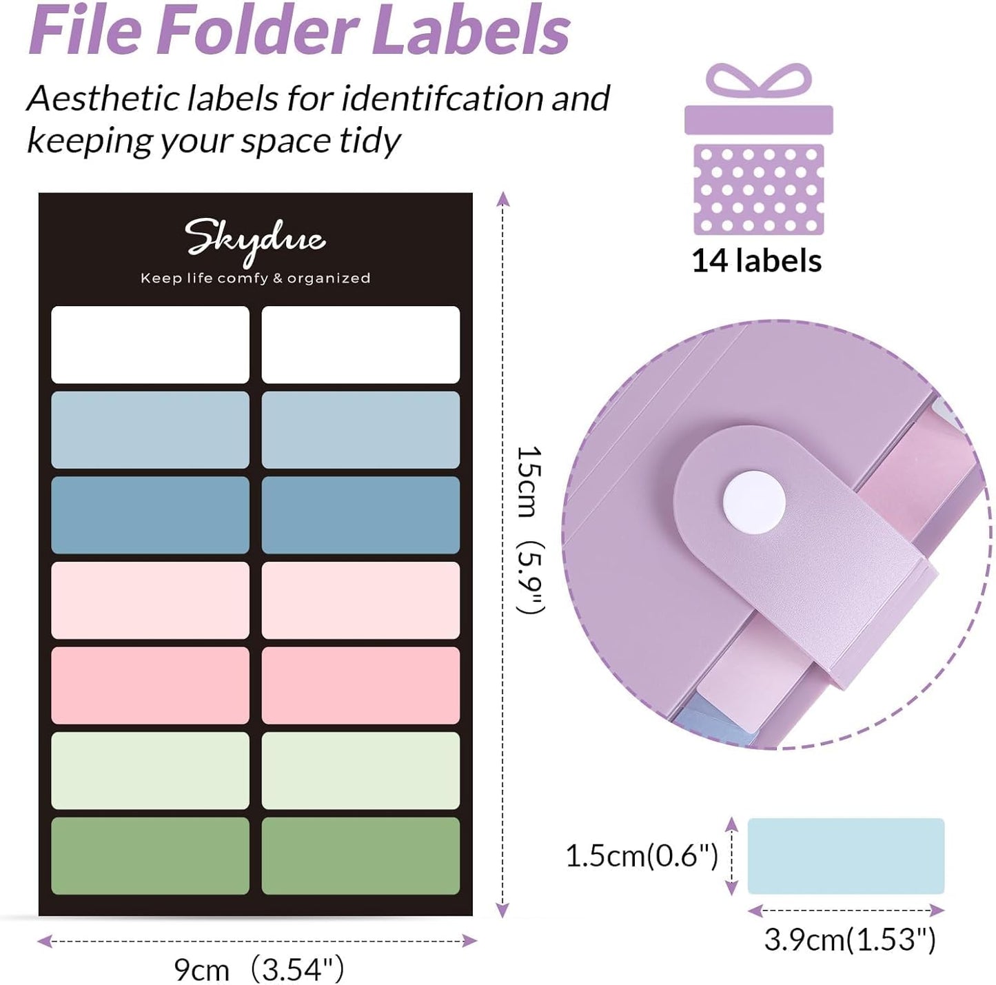 SKYDUE Expanding File Organizer with 8 Pockets, Accordion File Folders with Labels, Portable Document Paper Bill Receipt Organizer, Home College School Office Supplies, Letter Size, Blue