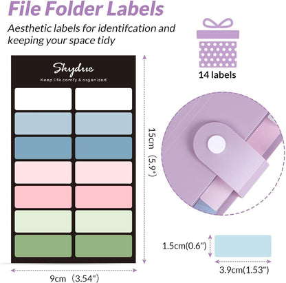 SKYDUE Expanding File Organizer with 8 Pockets, Accordion File Folders with Labels, Portable Document Paper Bill Receipt Organizer, Home College School Office Supplies, Letter Size, Blue