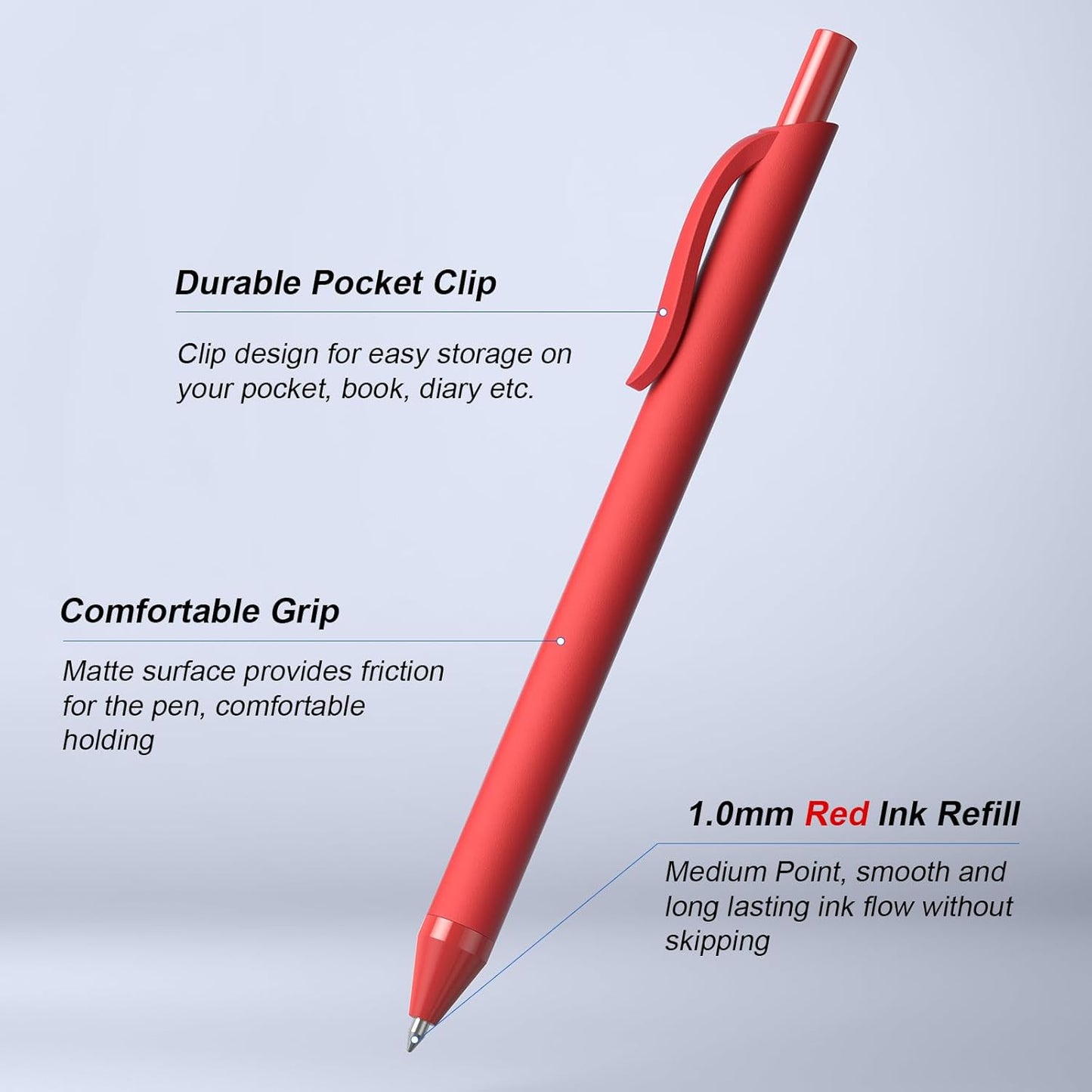 Bulk Pens - 108 Pack Black Pens 1.0MM Medium Point Ballpoint Pens, Smooth Writing No Bleed Retractable Ball Point Pen (Black)