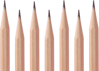 Buspoll 10 Stick HB Pencils Unpainted Natural Wood Grain Triangular for Kids Stationery