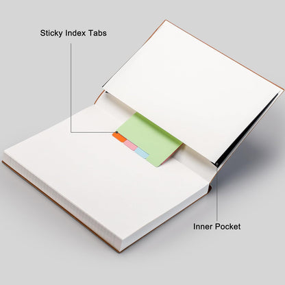 RETTACY Lined Journal Notebook, 2-Pack, 204 Numbered Pages per Pack, B5 Medium 7.6" × 10", Leather Softcover, 100 GSM Thick Paper, for Writing, Work, School (Black & Dark Green)