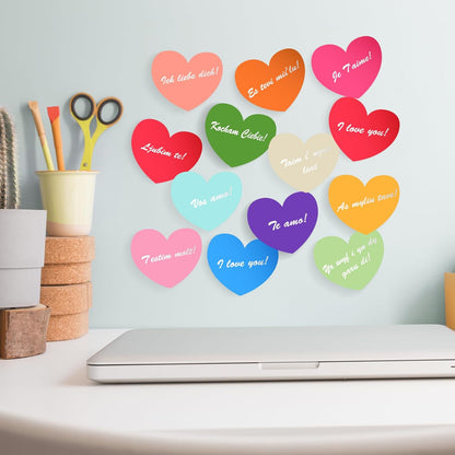 Heart Sticky Notes, 16 Colors 60 Sheets/Pad, 960 Sheets Shape Sticky Pad, Cute Memo Pads Colorful Self-Sticky Note Pads for Valentine Gifts