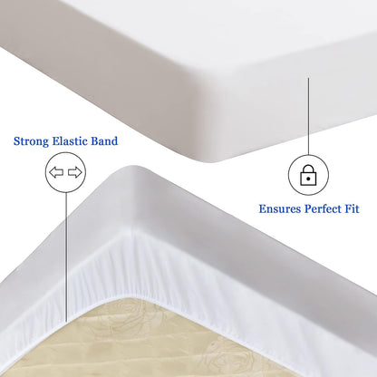 Sufdari Mattress Protector,Waterproof 18" Deep Pocket Mattress Cover Fitted Sheet Style with Elastic Rubber Band,Washable and Easy Care-Black,Queen
