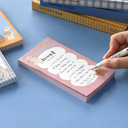 Monolike Memopad Memories design B SET - 4 Packs, 4 Different Designs, 100 Sheets Per Pad, Total 400 Sheets, Note pads, Writing pads, 3.15 x 4.17 Inches