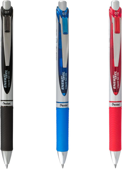 Pentel EnerGel RTX RT Liquid Gel Pen, Med, Metal Tip, (0.7mm), Blue Ink, Box of 12 (BL77PC12C1)