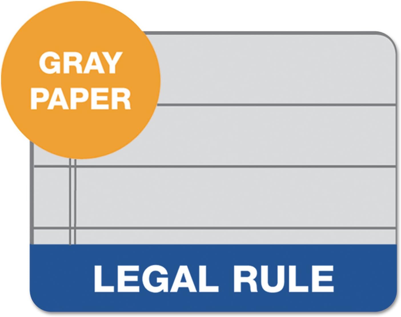 Tops Prism Writing Pads, 8-1/2" x 11-3/4", Legal Rule, Gray, Perforated, 50 Sheets, 12 Pack (63160)