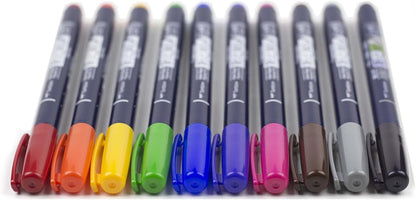 Tombow 62038 Fudenosuke Brush Pen, 2-Pack. Soft and Hard Tip Fudenosuke Brush Pens for Calligraphy and Art Drawings