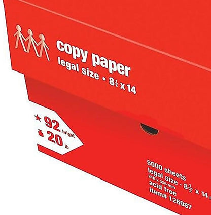 TRU RED 8.5x11 Copy Paper 20 lb. 92-Bright 5000 Sheets/Carton, For Office, School & Home