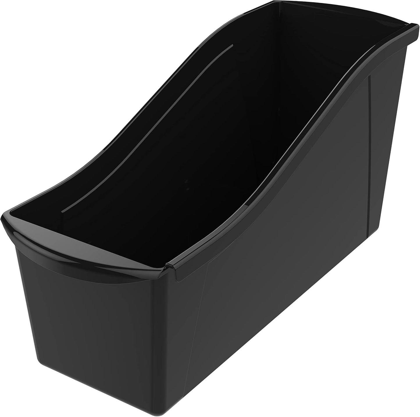 Storex Large Book Bin, Interlocking Plastic Organizer for Home, Office and Classroom, STEM Assortment, 6-Pack