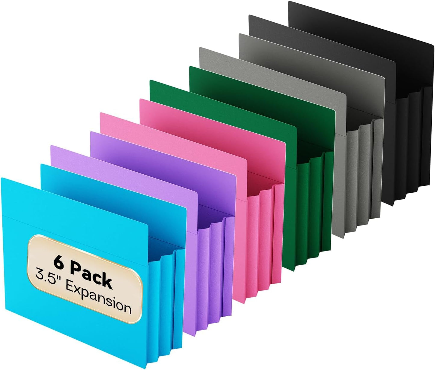 Plastic File Jackets Letter Size,12 Pack Reinforced Manilla File Pocket Folders, Heavy Duty File Folders with Straight Cut Tab,2 Inch Expanding File Folder for Documents,File Pockets