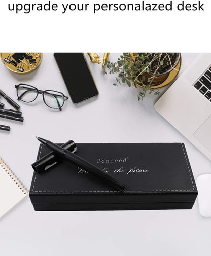 Penneed Rollerball Pen Liquid Ink Pens for Women Luxury Box Gel Pen Black Ink Fancy Pen Refillable for Executive, Office, Professional, Birthday Gift G5 (Rose Gold)