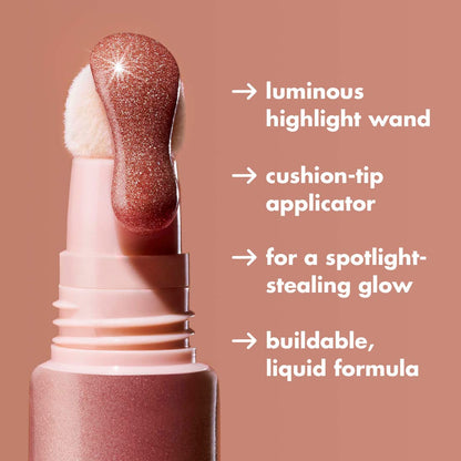 e.l.f. Halo Glow Highlight Beauty Wand, Liquid Highlighter Wand For Luminous, Glowing Skin, Buildable Formula, Vegan & Cruelty-free, Liquid Gold