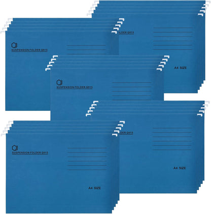 A4 Hanging File Folders, 25 Pcs Recycled Card File Folders for Filing Cabinet with Tabs and Card Inserts, Hanging Files Storage Folders for Office and School, Gray