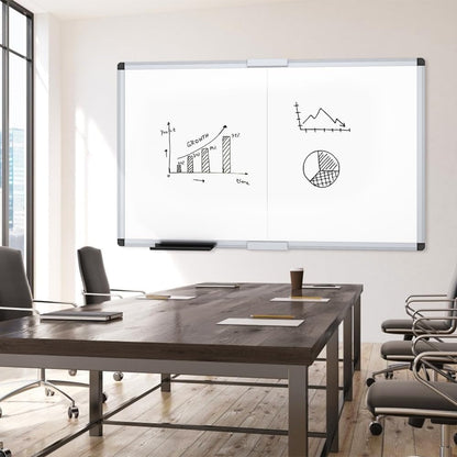 VIZ-PRO Magnetic Whiteboard/Dry Erase Board, 18 X 12 Inches, Includes 1 Eraser & 2 Markers & 4 Magnets