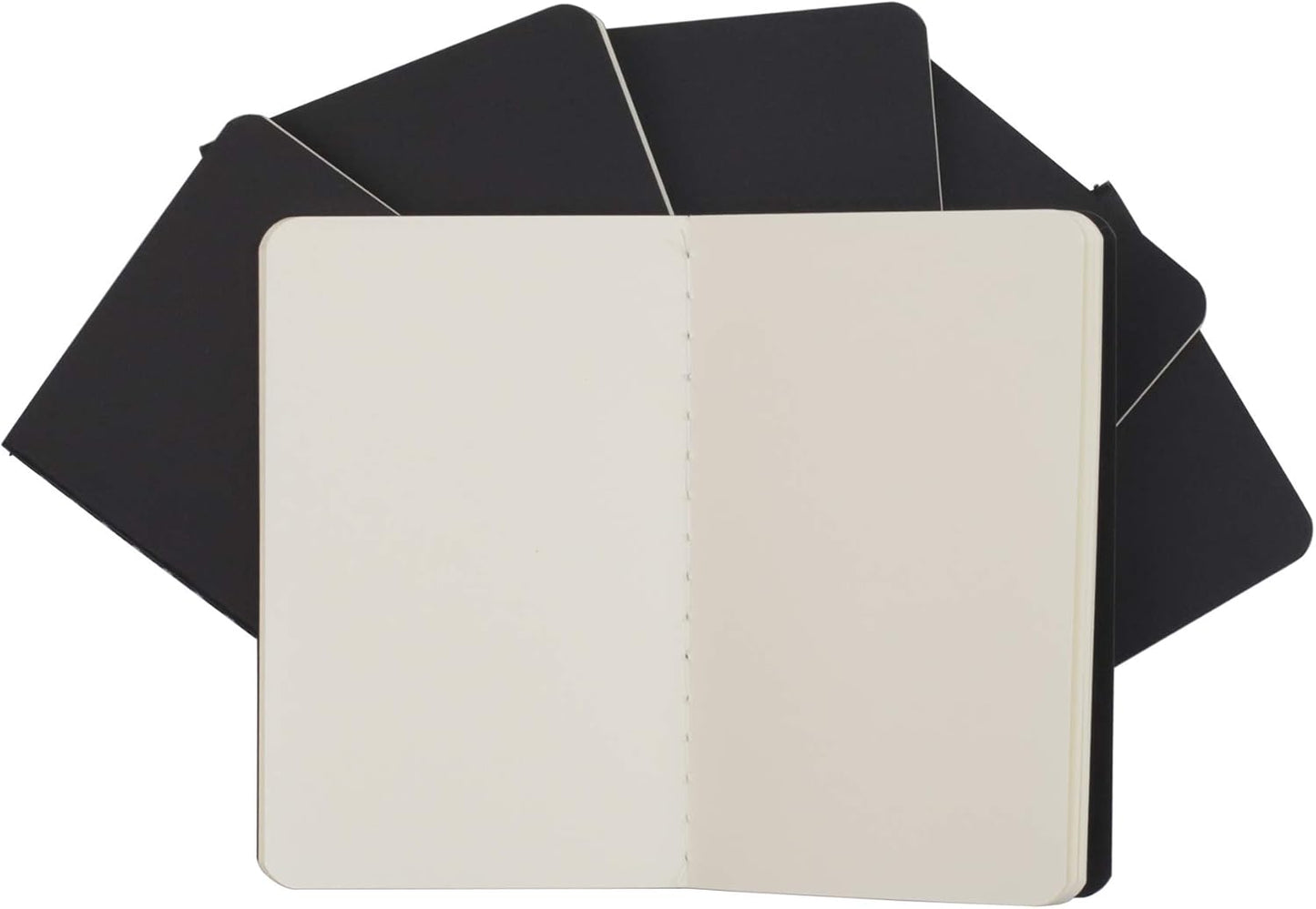 TWONE - 6 Pack Mini Pocket Notebooks, 3.5 by 5.5 Inches (90 x 140 mm), Black Cardstock Journal Set with 60 Lined Pages (30 Sheets) - Perfect for Travel, Office, School & Daily Notes