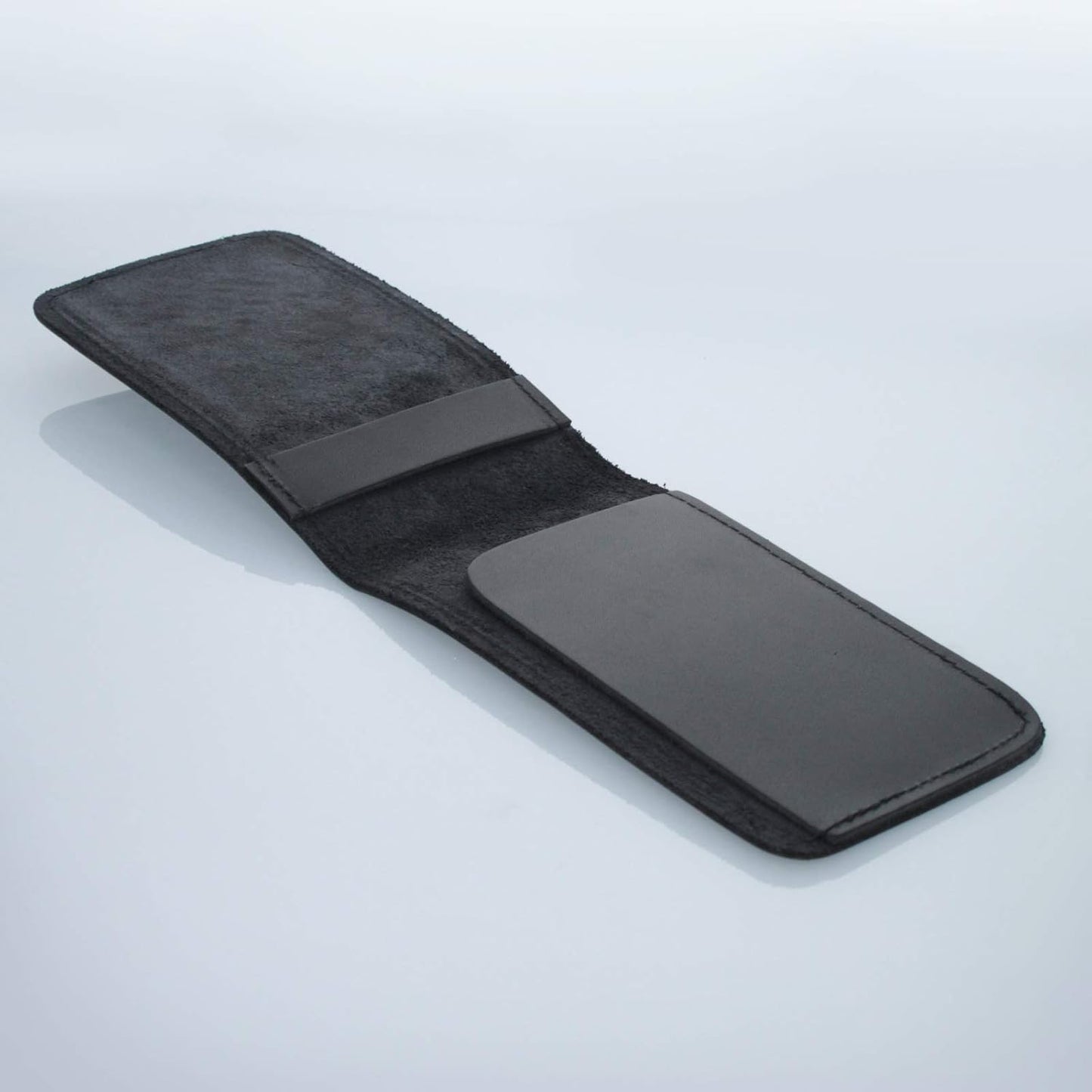 Minimalist 3x5" Leather Memo Pad Cover Notepad Holder Police Gear, Smooth Black