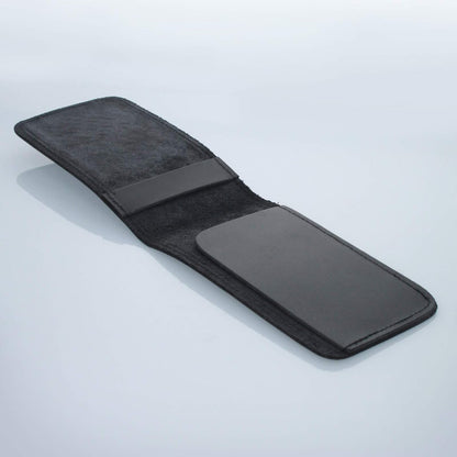 Minimalist 3x5" Leather Memo Pad Cover Notepad Holder Police Gear, Smooth Black