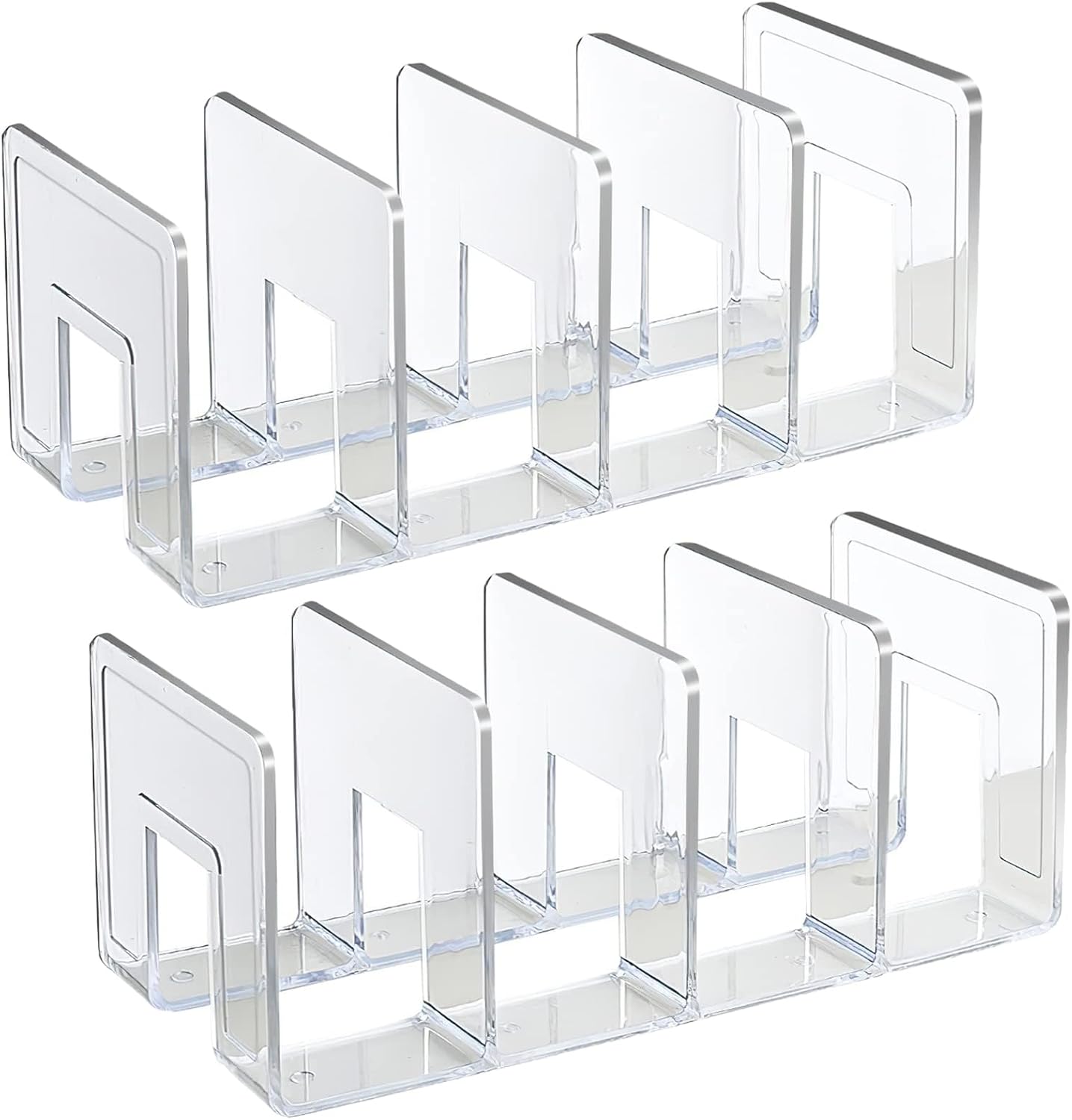 SAYEEC Acrylic File Sorter, Clear File Holder Acrylic Desk Organizer, Sturdy Desktop Files Organizer Files Folder Holder Rack for Envelopes Mail Letter Paper Notebook Electronics (4 Sections, 1 Pack)