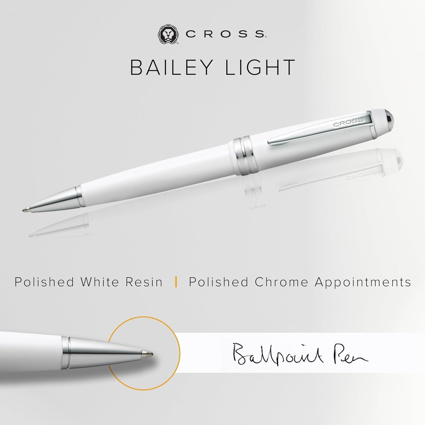 Cross Bailey Light Refillable Ballpoint Pen Presented in a Everyday Gift Box - Medium Point, Black Ink, Polished Green