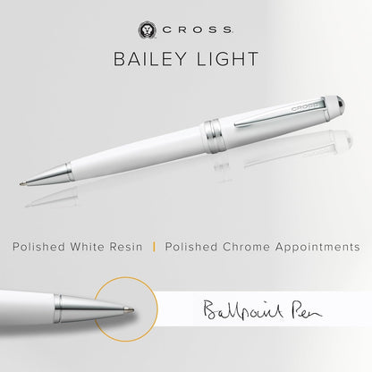 Cross Bailey Light Refillable Ballpoint Pen Presented in a Everyday Gift Box - Medium Point, Black Ink, Polished Green