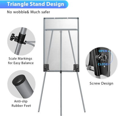 Easel Whiteboard - Magnetic Portable Dry Erase Easel Board 36 x 24 Tripod Whiteboard Height Adjustable Flipchart Easel Stand White Board for Office or Teaching at Home & Classroom (Black)