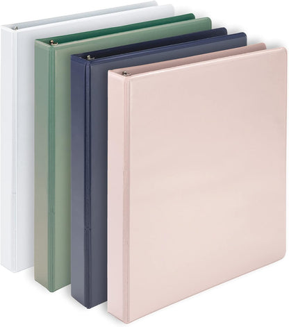 Samsill Plant-Based 3 Inch Durable D-Ring, View Binder, Eco-Friendly, USDA Certified Biobased, 4 Count, Pack of 1, Boho Assortment