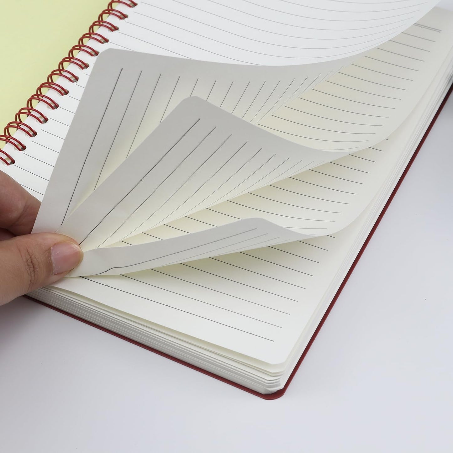5 Pack Spiral Notebooks 8.3" x 5.7", 80 Sheets College Ruled Notebook with Plastic Waterproof Cover, A5 Lined Journal for Office, School,Home