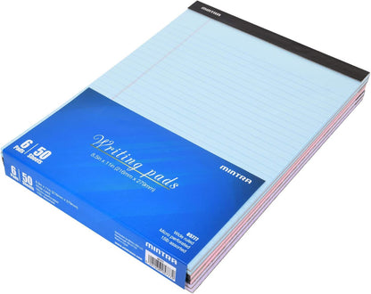 Mintra Office White Legal Pads – Ruled Notepads and Micro-Perforated Sheets, Ideal for Writing, Note-Taking & Creativity, Office, or Professional Use, Basic Pad 6 pack, 8.5"x11" (Narrow Ruled)
