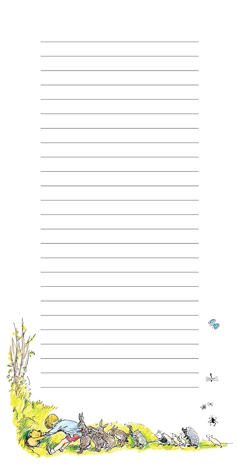 The Unemployed Philosophers Guild Winnie-The-Pooh Notepad- 65 Easy-Tear Paged Memo Desk Note Pad With 4 Alternating Page Designs, 8.25" x 4.25"
