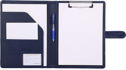 Clipboard Folder Padfolio A4, Mymazn Writing Portfolios Faux Leather Clipboards with Cover for Legal Pad Holder Letter Size 8.5 x 11 for Business Conference Notepad Clip Board (Gray Green)