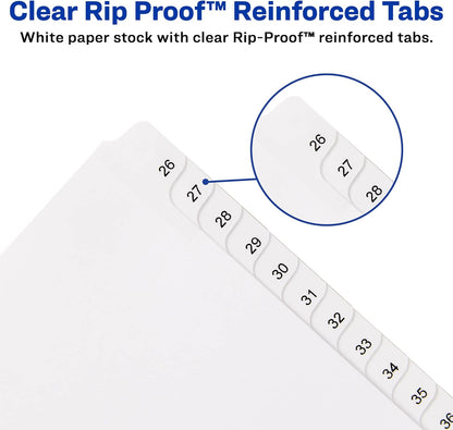 Avery 26-50 Legal Exhibit Dividers for 3 Ring Binders, 25-Tab Set, Allstate Style, 1 Binder Divider Set (01702)