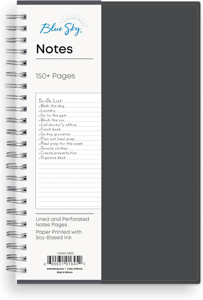 Blue Sky Smart Notes Professional Notebook, Wire-O Binding, 8.5" x 11", Black (14713)