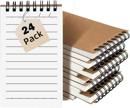 12Pack Pocket Notebooks, 3x5 Inch 60 Sheets/120 Pages 9MM Wide Ruled‌ Mini Kraft Spiral Notebook, Small Notepads, Top Bound Pocket Size Note Pads With Lined Pages,Memo Pads For Home,School,Office(12)