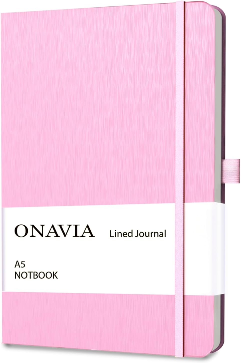 ONAVIA A5 College Ruled Notebook 3 Pack, Hardcover Lined Journals for School Notes, Study, Homework, Class Writing and Journaling, 160 Pages (80 Sheets), 5.8 x 8.3 in, Pink