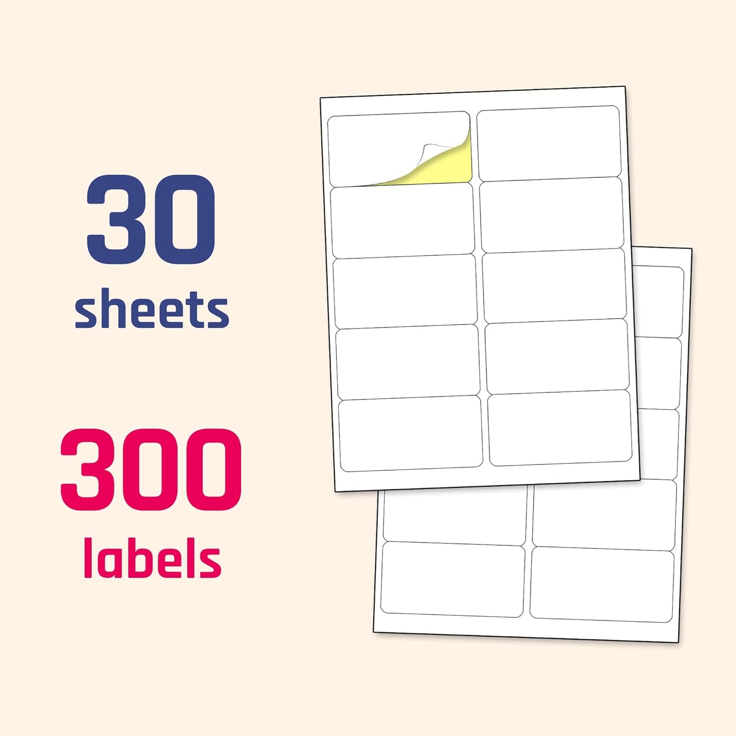 30 Sheets, Printable White Sticker Paper, Laser/Inkjet Printing - Matte, Letter Size (8.5" x 11")